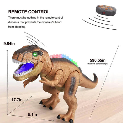 Remote Control T-Rex Dinosaur Toy with Multi-Directional Walking and LED Light Up