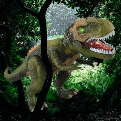 Remote Control T-Rex Dinosaur Toy with Multi-Directional Walking and LED Light Up