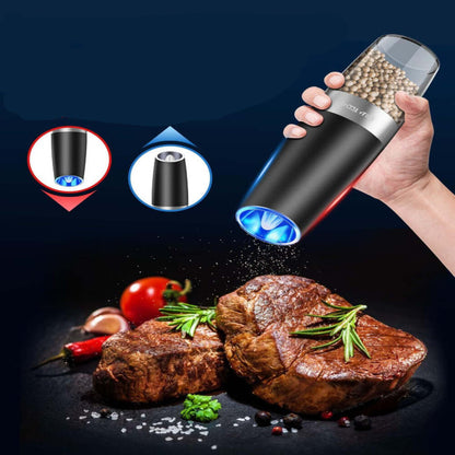Electric Grinder with Gravity Sensor and Adjustable Coarseness for Salt and Pepper