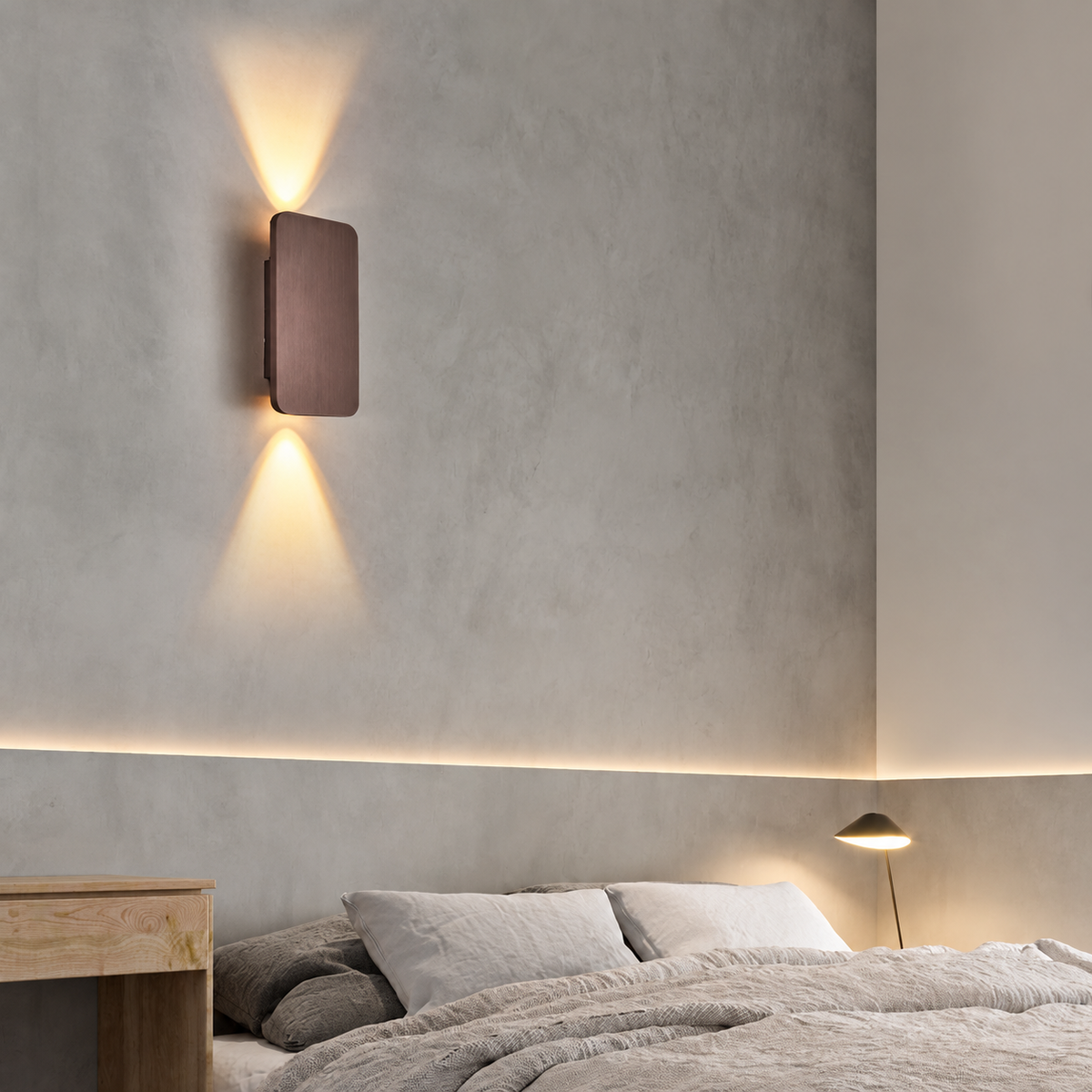 Metal Square Wall Lamp with Geometric Frame and Five Color Finishes