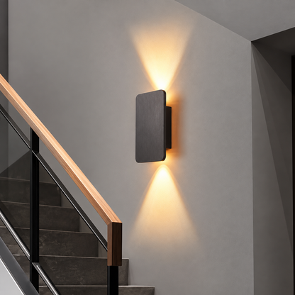 Metal Square Wall Lamp with Geometric Frame and Five Color Finishes