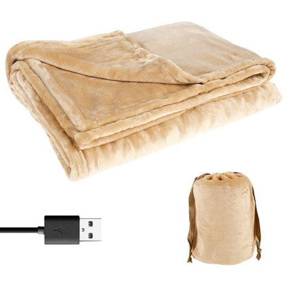 Heated Blanket with Power Bank Compatibility and Flannel Surface, 63x33 Inches