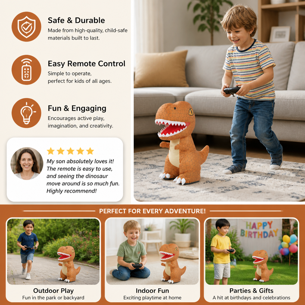 Inflatable T-Rex Dinosaur with Remote Control and Walking Movement