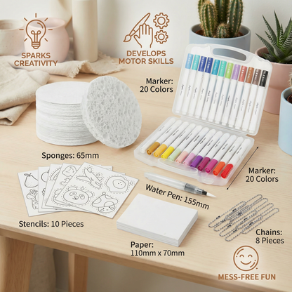 Sponge Stamp Painting Set with Textured Bubble Effects and Color Blending