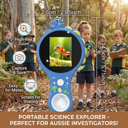 Handheld Video Microscope for Kids with 500X Magnification and Built-In Screen