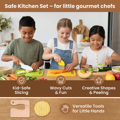 Kids Play Cooking Set with Ergonomic Handles and Non-Toxic Materials