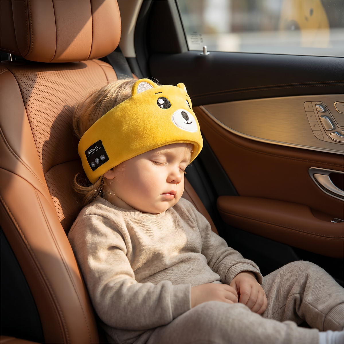 Wireless Sleep Headband with Flat Speakers and Stretchable Fabric for Travel