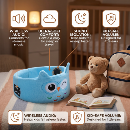 Wireless Sleep Headband with Flat Speakers and Stretchable Fabric for Travel