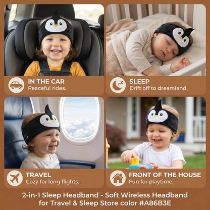 Wireless Sleep Headband with Flat Speakers and Stretchable Fabric for Travel