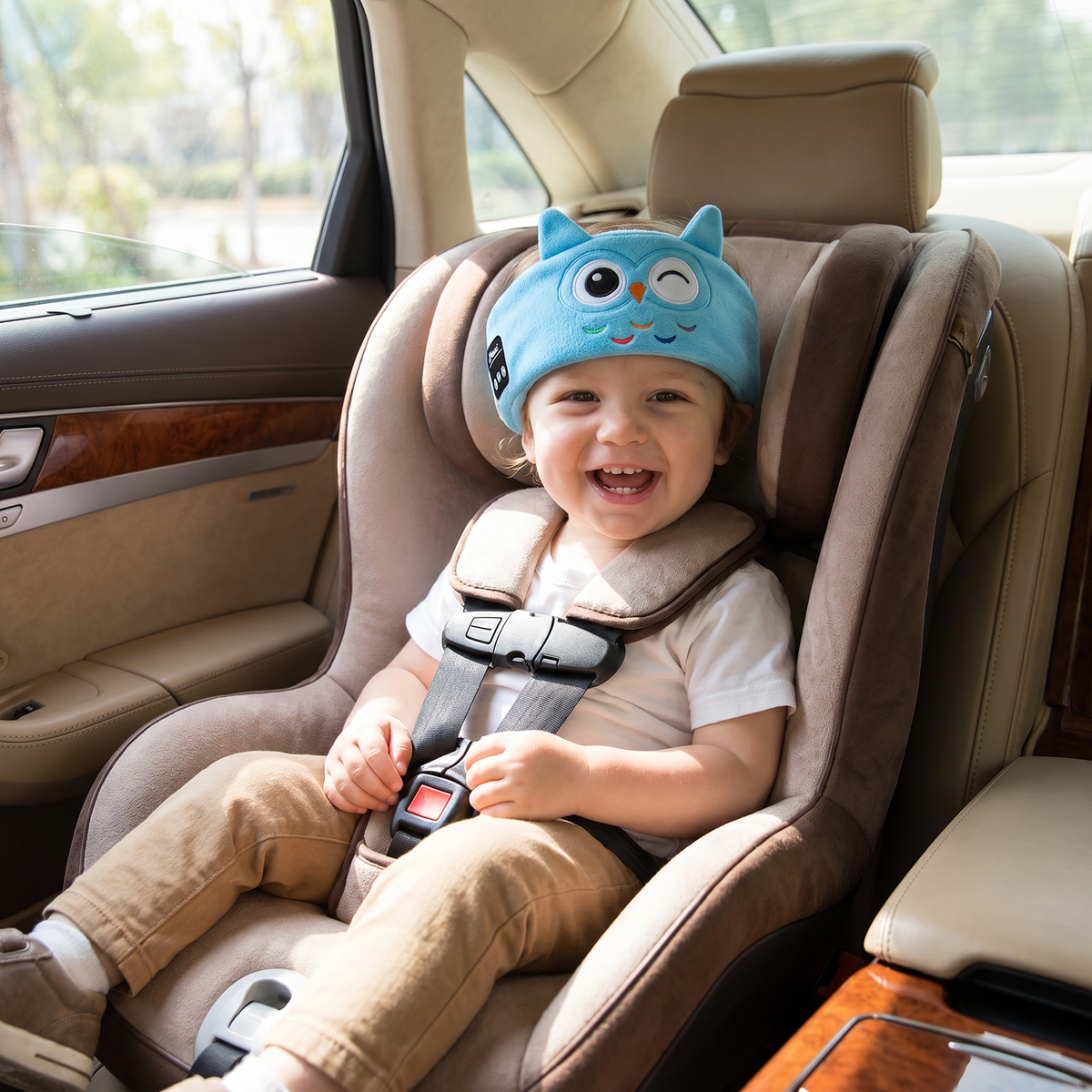 Wireless Sleep Headband with Flat Speakers and Stretchable Fabric for Travel