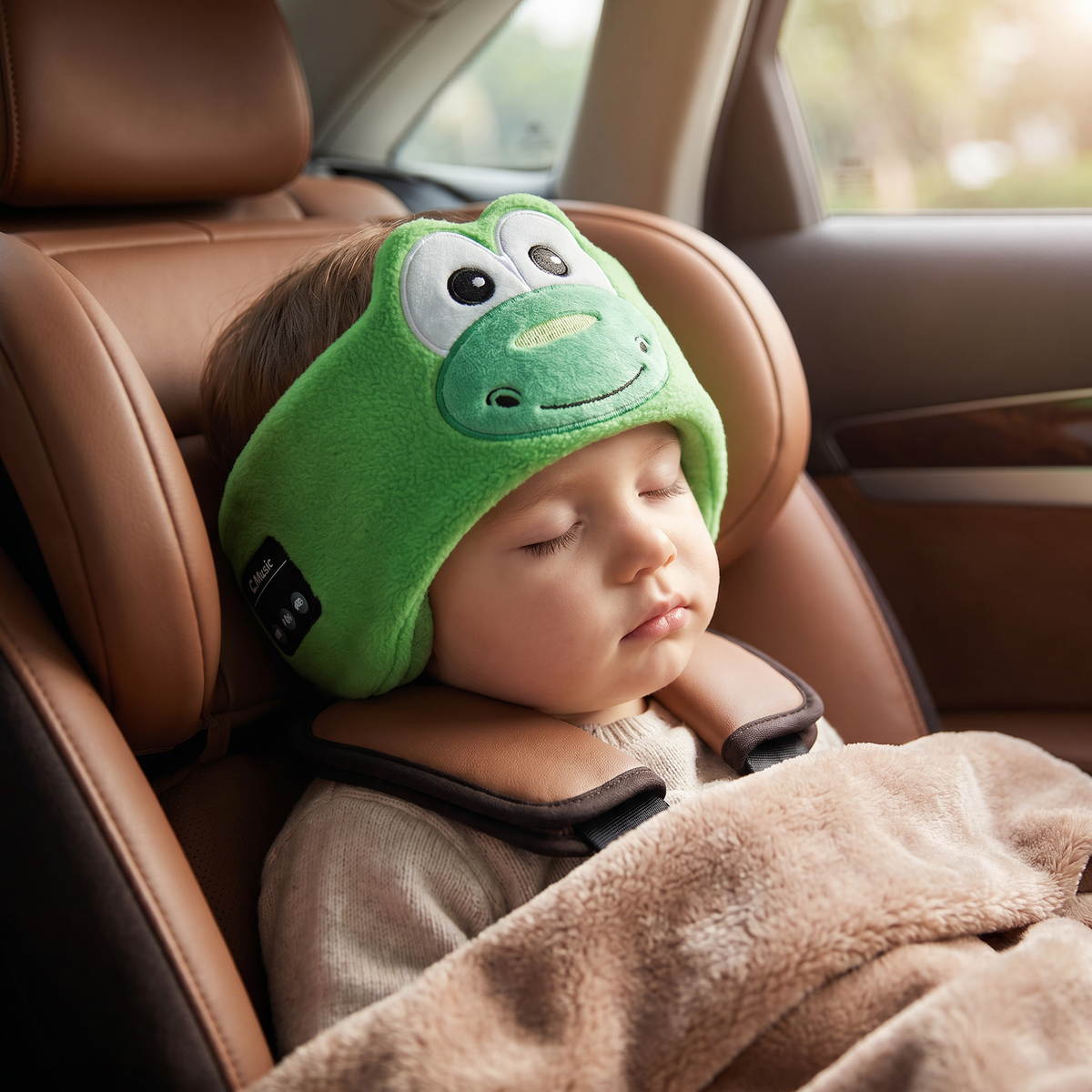 Wireless Sleep Headband with Flat Speakers and Stretchable Fabric for Travel