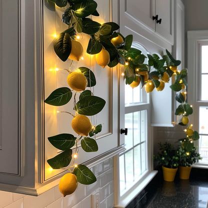 Fairy Light Garland with Ornament Accents in Five Styles, 4.9 Feet Long with Golden Lights for Indoor Decor