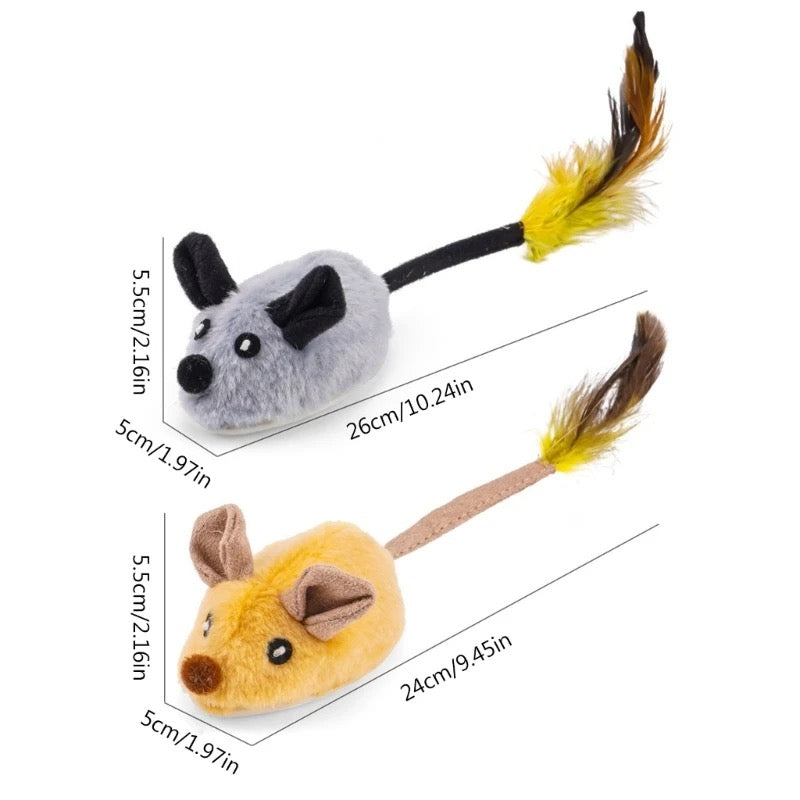 Rechargeable Cat Mouse Toy with Obstacle Detection and 360 Degree Motion, 4 Hour Battery