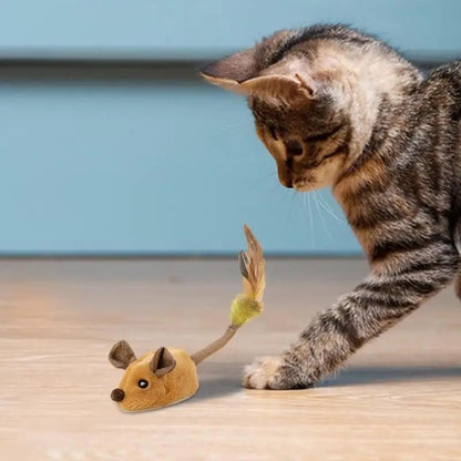 Rechargeable Cat Mouse Toy with Obstacle Detection and 360 Degree Motion, 4 Hour Battery