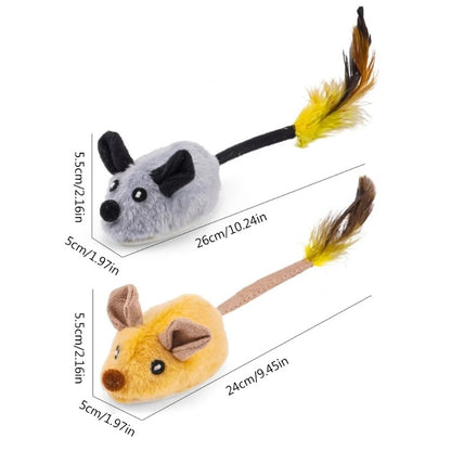 Rechargeable Cat Mouse Toy with Obstacle Detection and 360 Degree Motion, 4 Hour Battery
