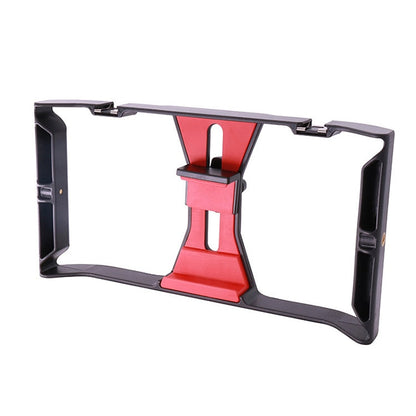 Smartphone Video Rig with Triple Cold Shoe Mounts and Rotatable Phone Clip