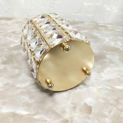 Crystal Bead Makeup Brush Organizer with Stainless Steel Frame, Gold or Silver