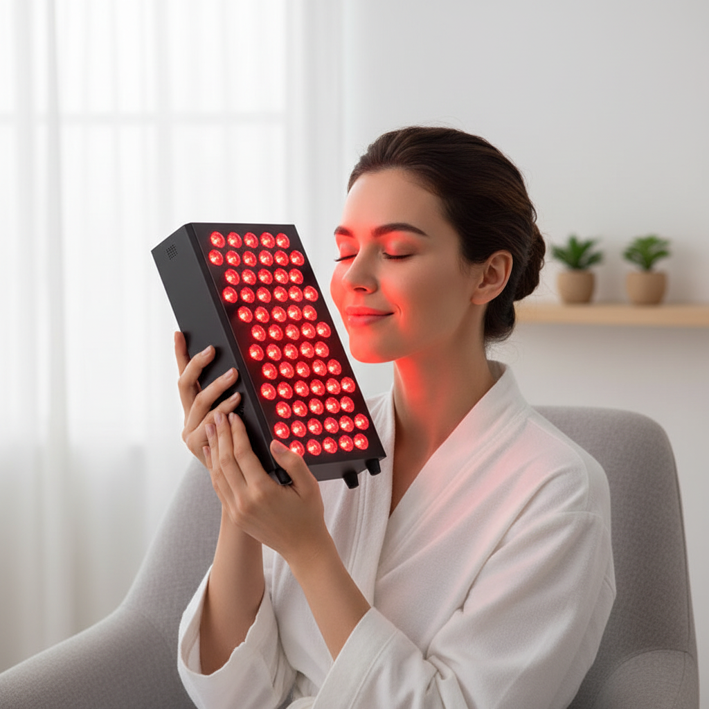 LED Therapy Panel with 660nm and 850nm Wavelengths, Dimmable Timer