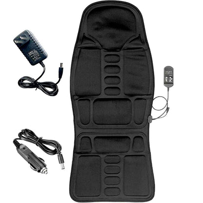 Heated Massage Chair Pad with Eight Massage Nodes and Dual Power Adapters