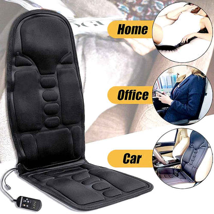 Heated Massage Chair Pad with Eight Massage Nodes and Dual Power Adapters