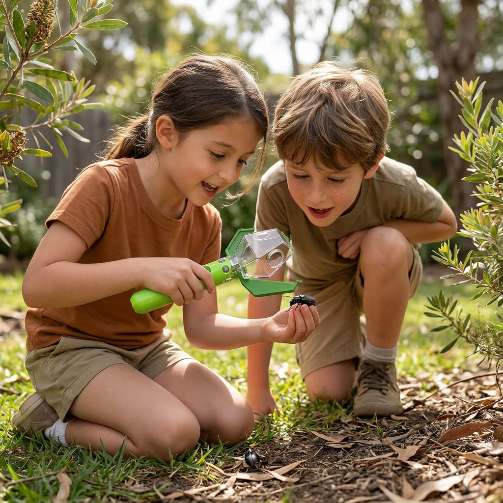 Insect Catcher with 6X Magnifying Lens and Quick Release, Kids Outdoor Explorer