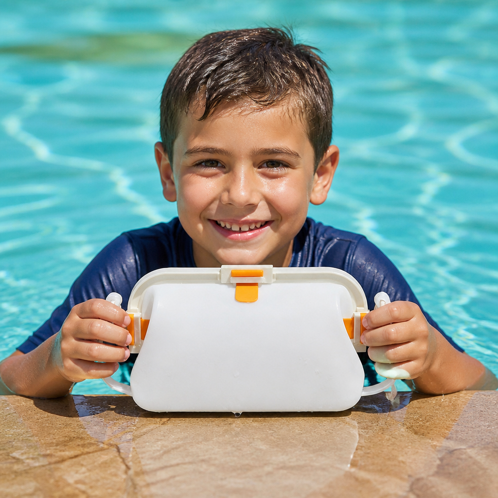Silicone Storage Bag with Adjustable Shoulder Strap and Sealed Opening for Beach