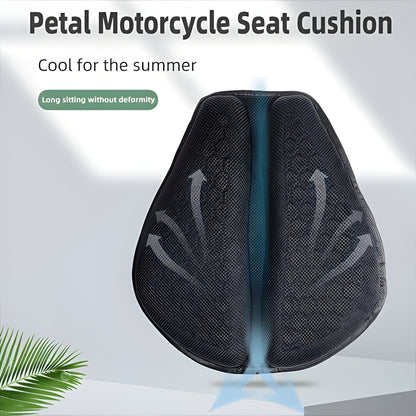 Gel Seat Cushion with Honeycomb Interior and Airflow Groove for Motorcycles