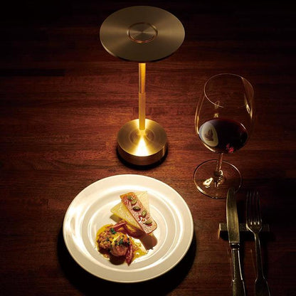 Rechargeable Metal Table Lamp with Touch Brightness Control and 150-Hour Battery