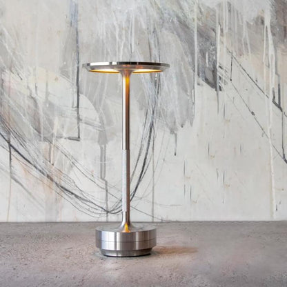 Rechargeable Metal Table Lamp with Touch Brightness Control and 150-Hour Battery