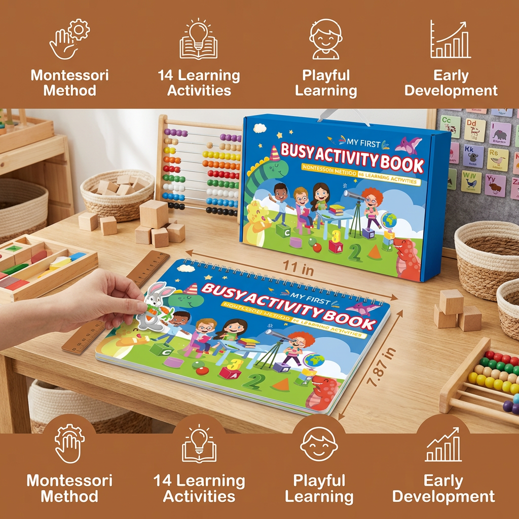 Interactive Activity Book with Matching and Tracing for Early Learning Development