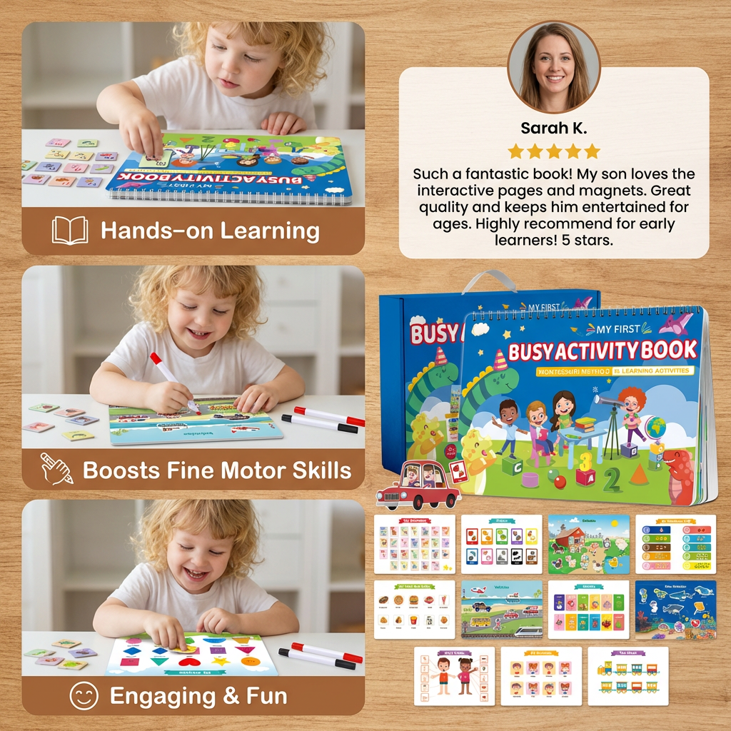 Interactive Activity Book with Matching and Tracing for Early Learning Development