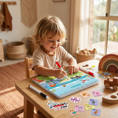 Interactive Activity Book with Matching and Tracing for Early Learning Development
