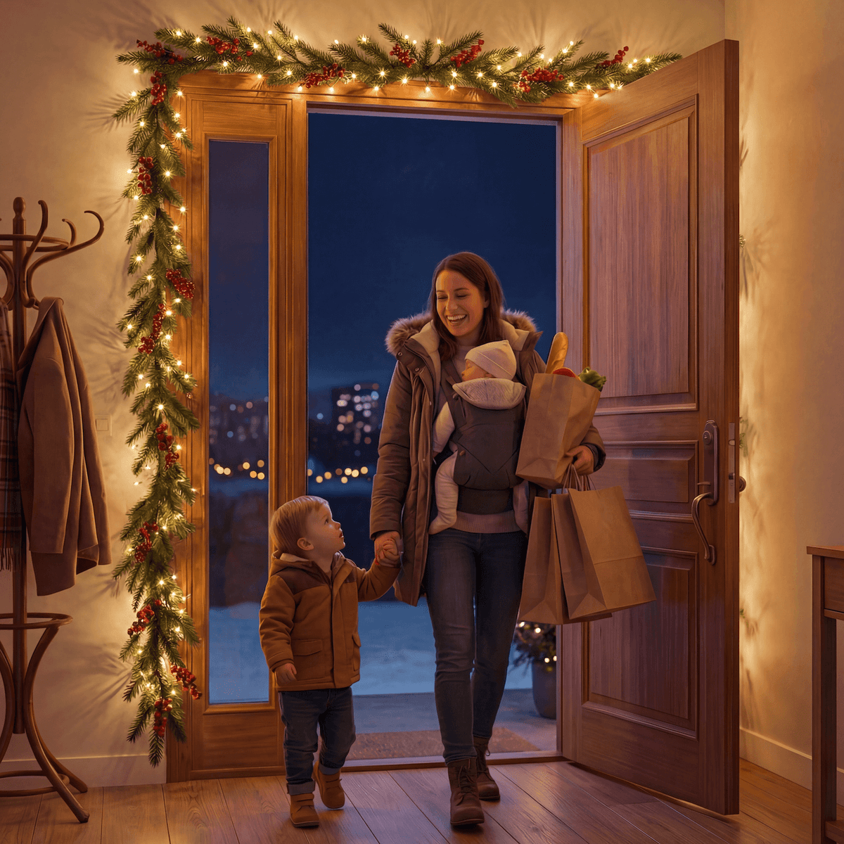 Fairy Light Garland with Ornament Accents in Five Styles, 4.9 Feet Long with Golden Lights for Indoor Decor