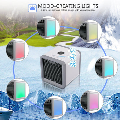 Portable Air Cooler with 90 Degree Wide Angle and 3-Speed Settings, 500ml Tank