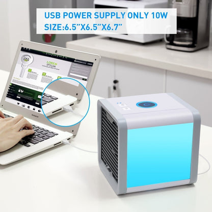 Portable Air Cooler with 90 Degree Wide Angle and 3-Speed Settings, 500ml Tank