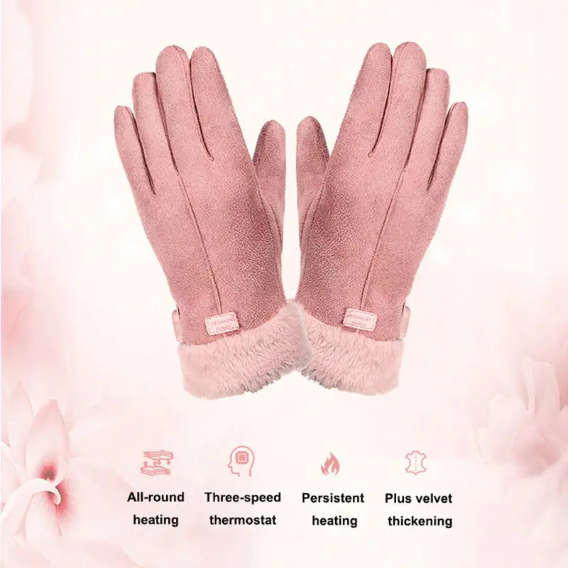 Rechargeable Heated Gloves with 5000mAh Battery and Touchscreen Tips, Water-Resistant All Vera Mart