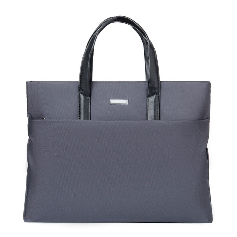Slim Document Organizer Tote with Interior Pockets and Soft Handles for Work