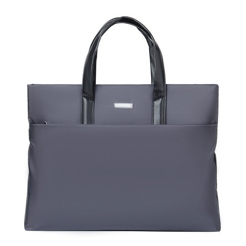 Slim Document Organizer Tote with Interior Pockets and Soft Handles for Work