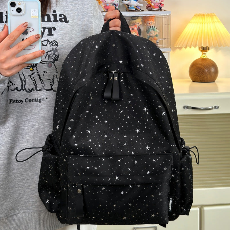 Backpack with Star Pattern, Padded Straps and Multiple Compartments