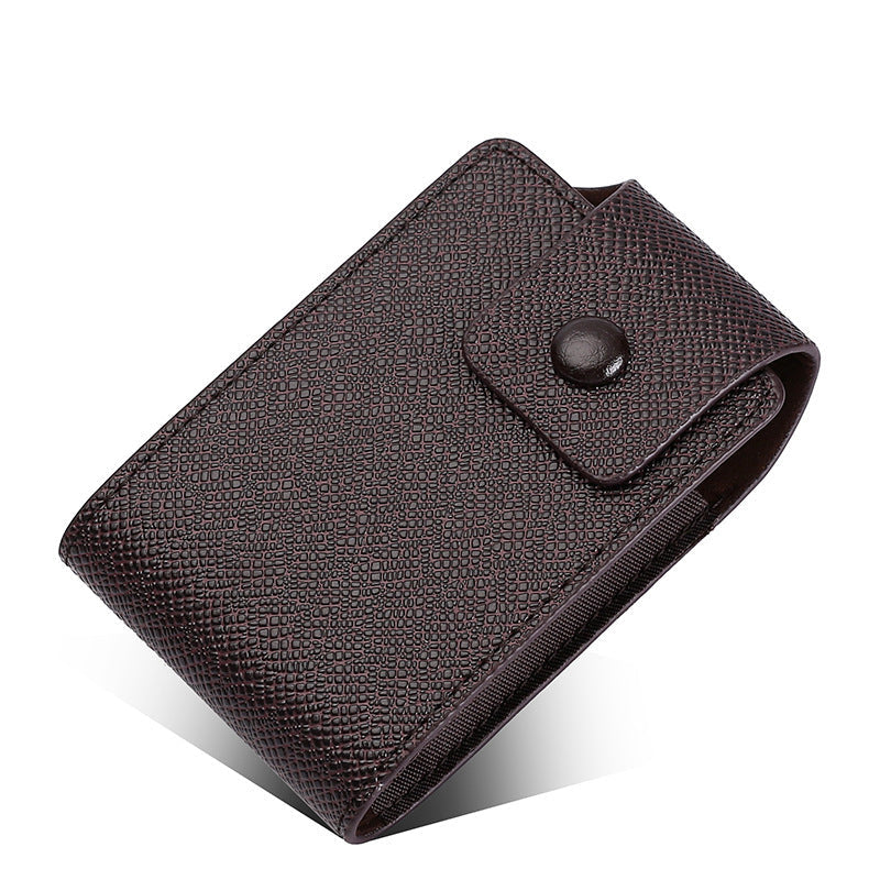 Card Wallet with RFID Blocking and ID Window, Snap Closure