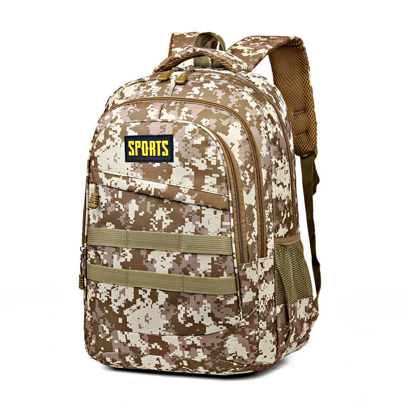 Camouflage Backpack with Laptop Compartment and Water Bottle Pockets, Padded Straps
