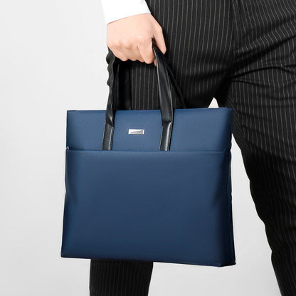 Slim Document Organizer Tote with Interior Pockets and Soft Handles for Work