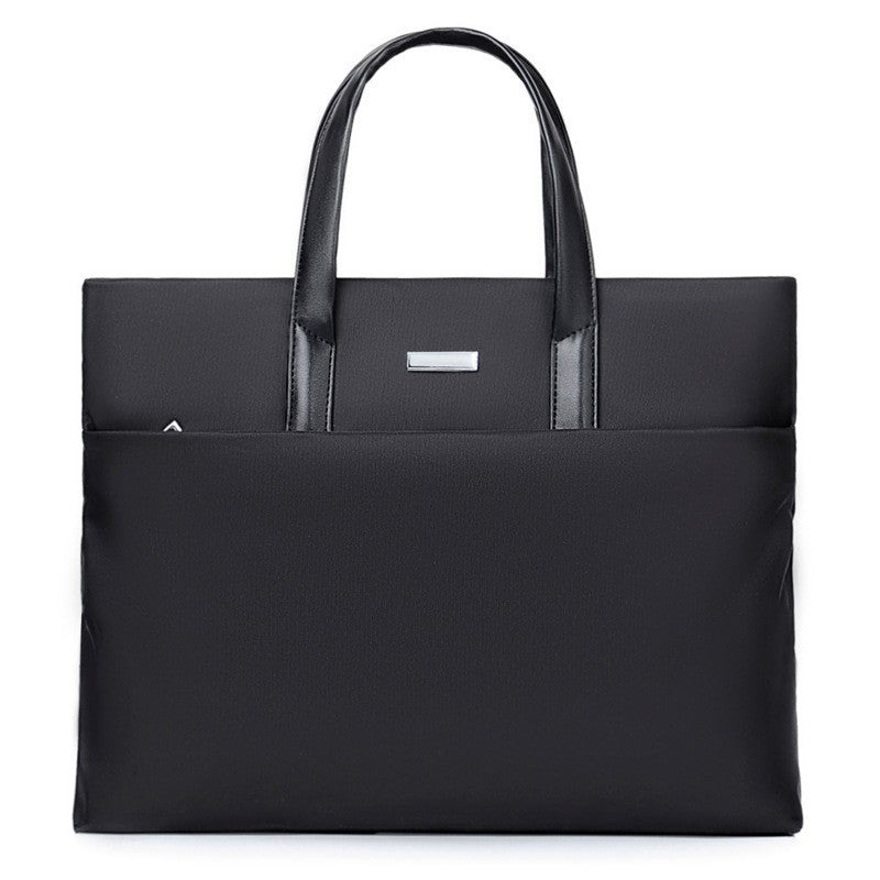 Slim Document Organizer Tote with Interior Pockets and Soft Handles for Work