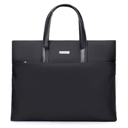 Slim Document Organizer Tote with Interior Pockets and Soft Handles for Work