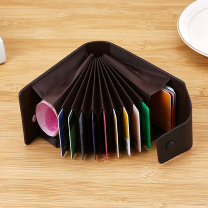 Card Wallet with RFID Blocking and ID Window, Snap Closure