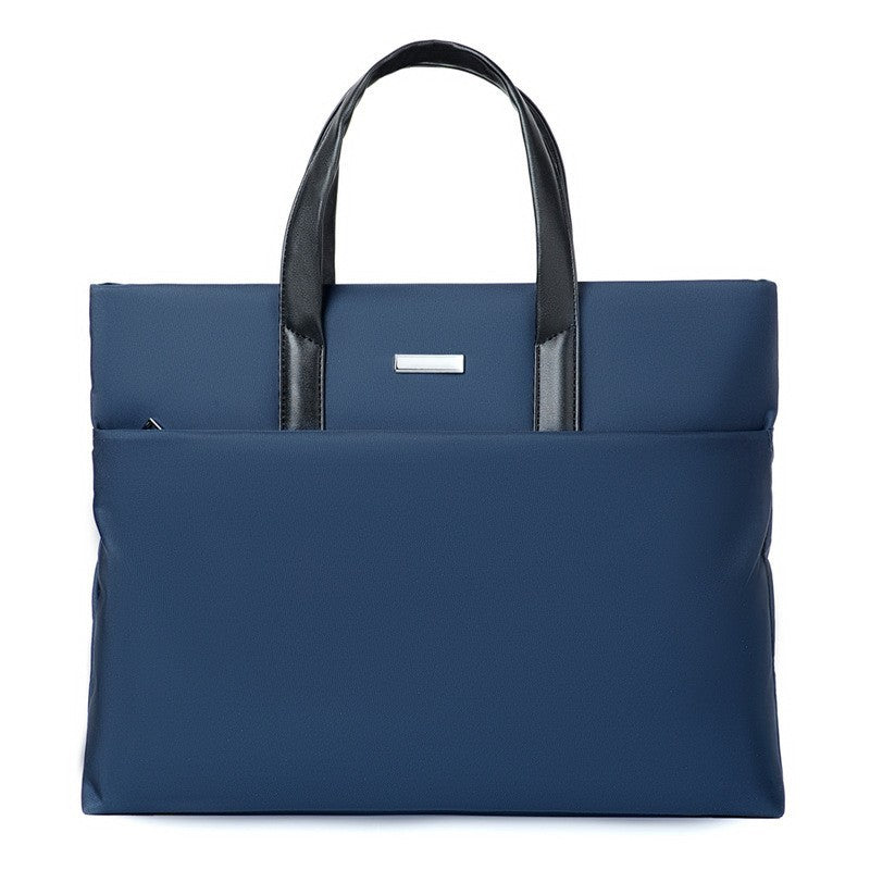 Slim Document Organizer Tote with Interior Pockets and Soft Handles for Work