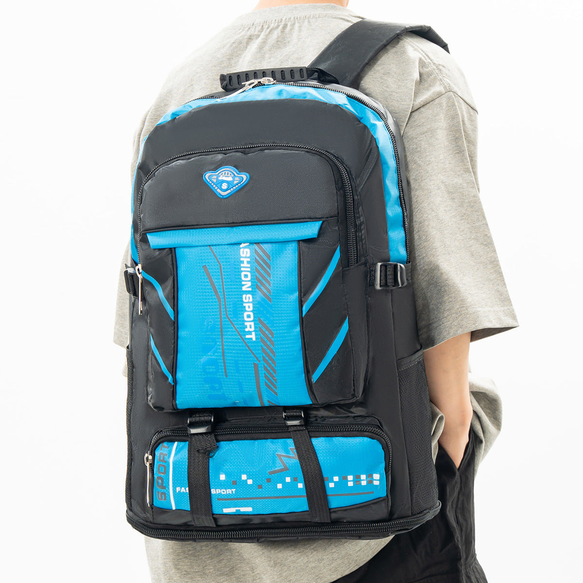 Multi-Compartment Backpack with Water Resistant Fabric and Reflective Strips