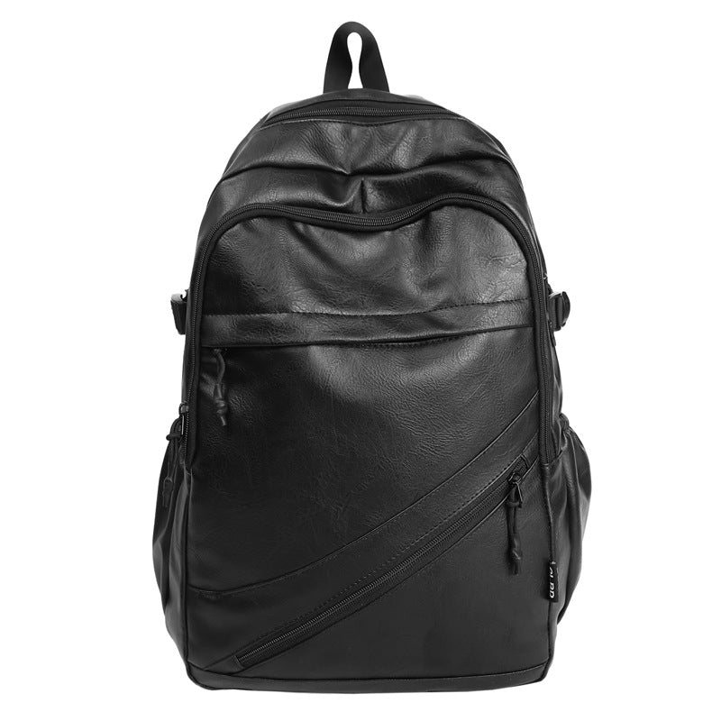 Leather Backpack with Laptop Compartment and Padded Straps, Vintage Design