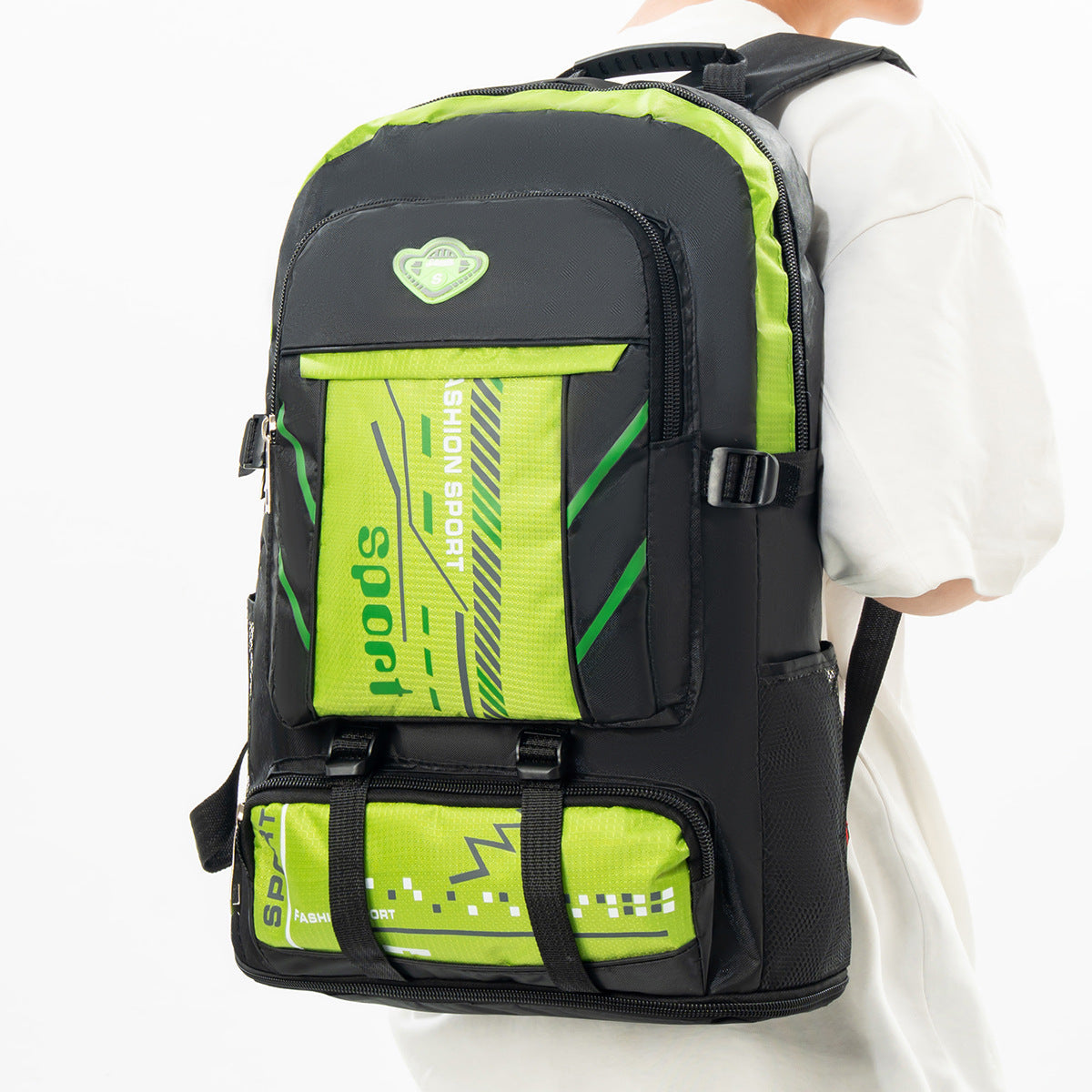Multi-Compartment Backpack with Water Resistant Fabric and Reflective Strips