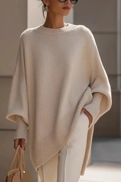 Oversized Crew Neck Knitted Sweater - Kathryn